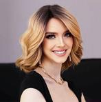 Luxe swiss lace front pruik schouderlang goudblond caramel m, Envoi, Neuf