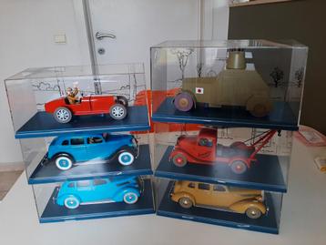 6 voitures Tintin différentes 1/24, avec livrets, Enlèvement ou Envoi, Comme neuf, Voiture