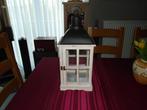 houten sier lantaarn, Huis en Inrichting, Gebruikt, 25 tot 50 cm, Wit, Ophalen of Verzenden