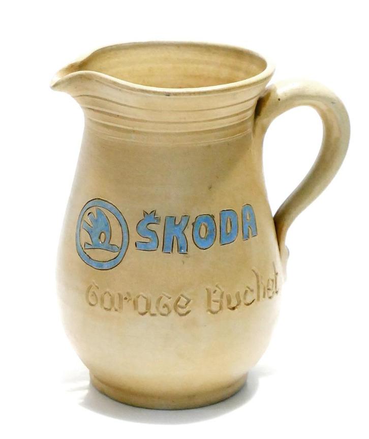 SKODA : Cruche en Grès vintage pièce unique par Dubois, Antiquités & Art, Antiquités | Céramique & Poterie, Enlèvement ou Envoi