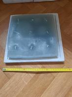 stenen onderzetter vierkante platte kaars grijs/blauw 28cm, Ophalen of Verzenden, Nieuw, Grijs, Kaars
