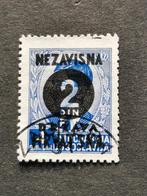 Kroatie 1941 - Koning Peter II met opdruk "Hrvatska", Postzegels en Munten, Postzegels | Europa | Overig, Ophalen of Verzenden