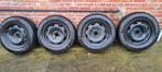 Pneus hiver Michelin sur jantes Opel Corsa, Citroën, Peugeot, Band(en), 15 inch, Personenwagen, Ophalen of Verzenden