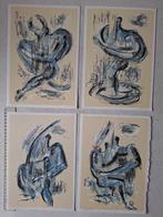 4 litho's van Jean Bilquin uit serie Mensbeelden van 1992, Antiek en Kunst, Ophalen of Verzenden