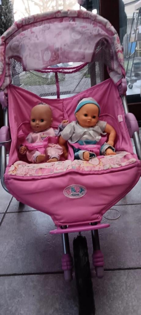 Dubbele buggy baby born met de poppen erin, Ophalen