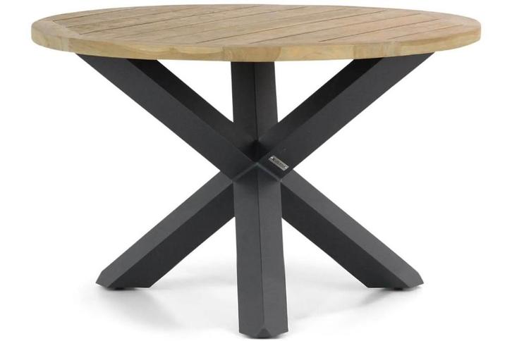 Lifestyle Rockville dining tuintafel rond 120cm, Tuin en Terras, Tuintafels, Nieuw, Rond, Teakhout, Ophalen