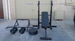 Set musculation banc, Sports & Fitness, Enlèvement, Comme neuf, Pectoraux, Banc d'exercice