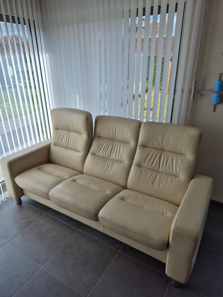 Beige Zetel 3 zit, Ophalen, 150 tot 200 cm, Driepersoons, Zo goed als nieuw