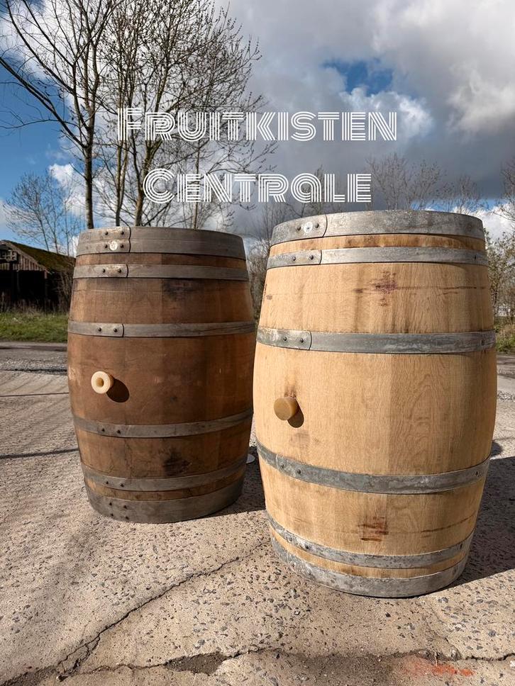 Authentieke wijnvaten - Regenton - Tafel - Decoratie, Tuin en Terras, Regentonnen, Zo goed als nieuw, Ophalen