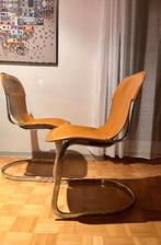 Chaises design italien Cidue - Willy Rizzo – années 70, Maison & Meubles, Design italien - années 1970  - chrome - cuir cognac