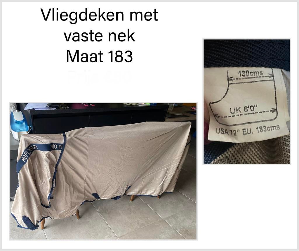 Vliegdeken met vaste nek., Couverture anti-mouches, Comme neuf, Autres matériaux, Enlèvement