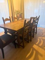 Tafel met 6 stoelen, Huis en Inrichting, Ophalen, Gebruikt, Eiken, 4 tot 6 stoelen