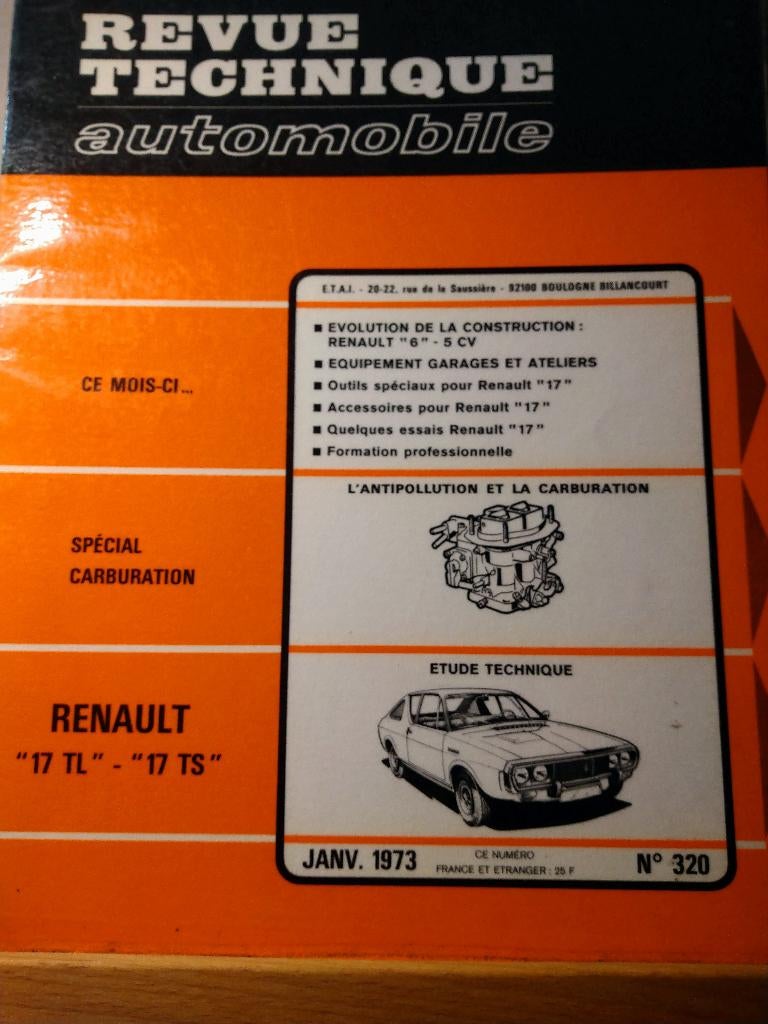 RTA 320 - Renault 17 - janvier 1973, Ophalen of Verzenden