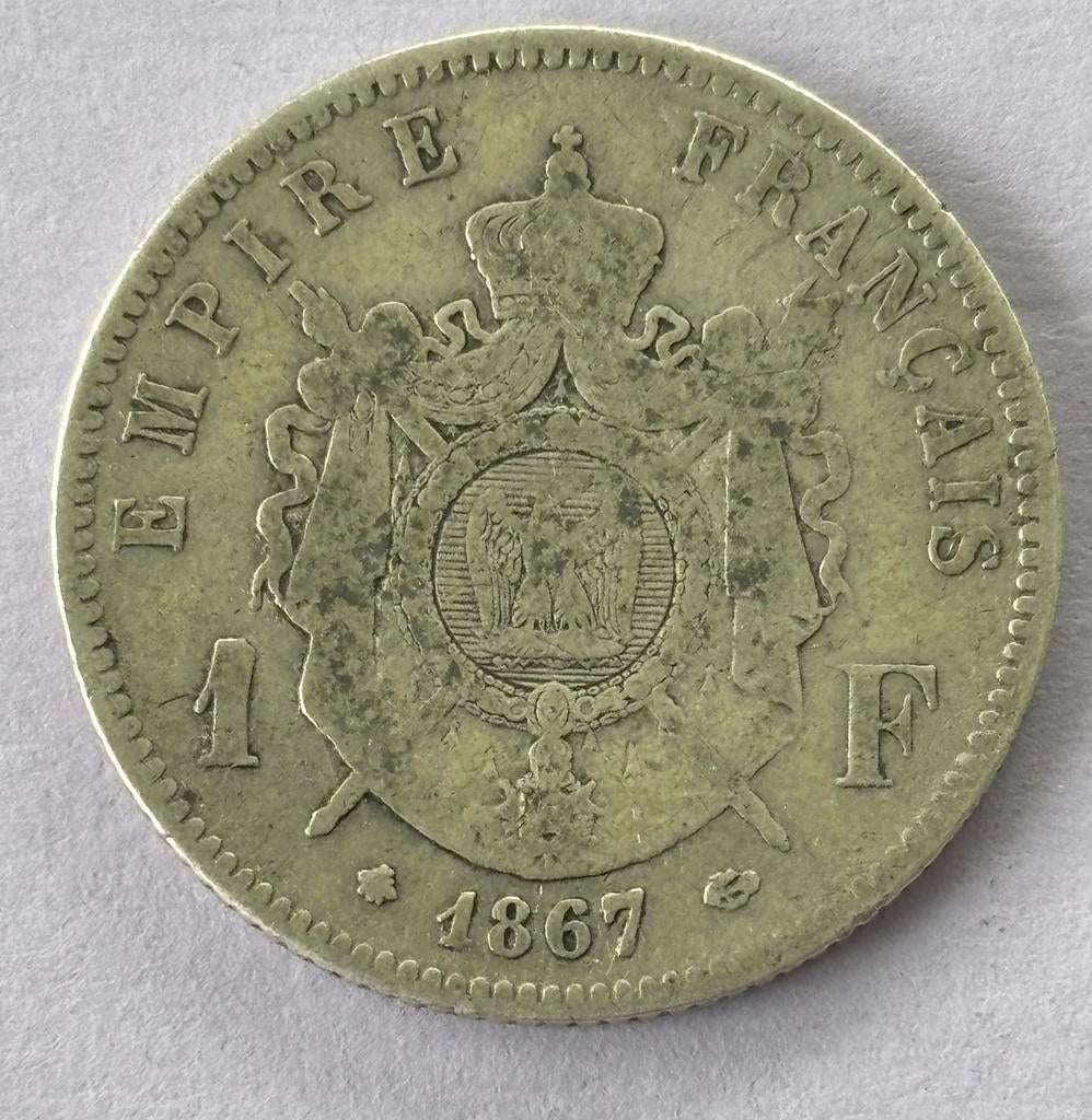 1 Fr Napoléon III 1867 A, Enlèvement ou Envoi, France, Monnaie en vrac, Argent