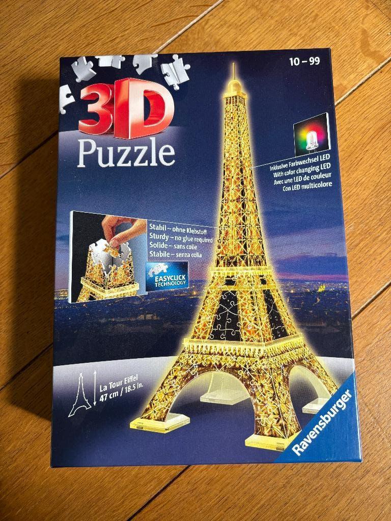 3d puzzel Eiffeltoren, Hobby & Loisirs créatifs, Sport cérébral & Puzzles, Comme neuf, Rubik's Cube ou Puzzle 3D, Moins de 500 pièces