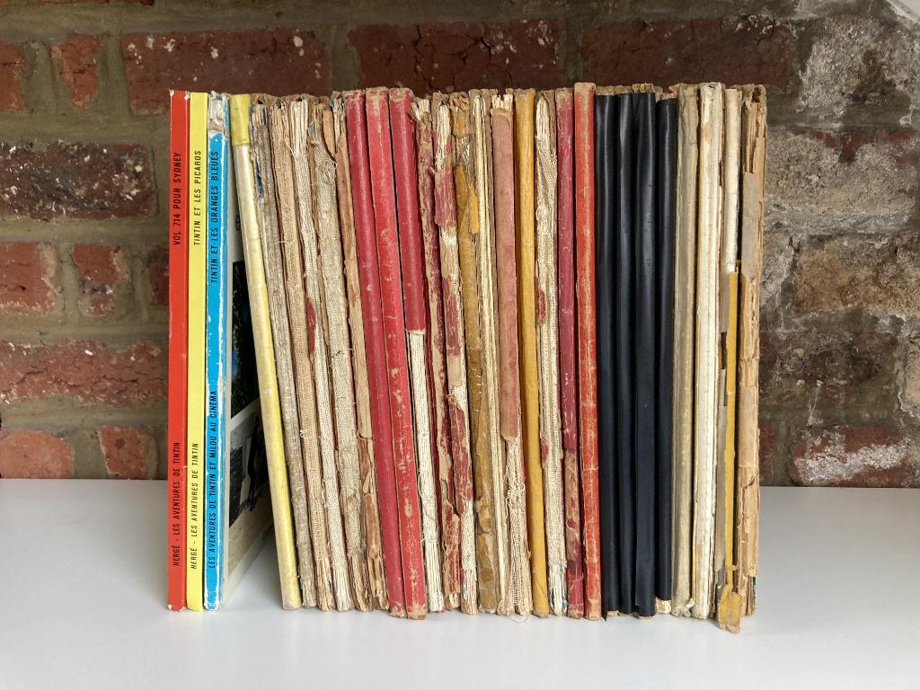 Lot 29 albums van Kuifje, Ophalen, Gelezen, Hergé., Meerdere stripboeken