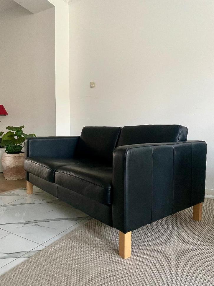 Chaise design vintage Karland - noire, Maison & Meubles, Canapés | Salons, Comme neuf, Banc droit, Autres dimensions, 150 à 200 cm