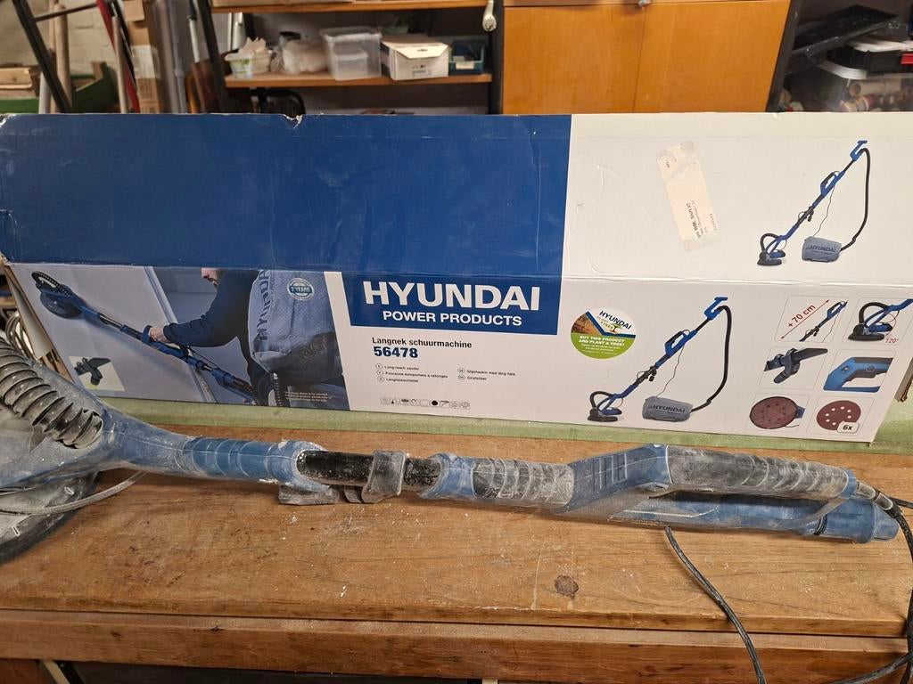 Muur schuurmachine Hyundai + schuurpapier, Tuin en Terras, Ophalen