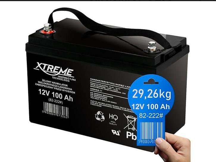 Geel Accu 12v/100 Ah AGM XTREME - voor CAMPER/CARAVAN/BOAT, Auto-onderdelen, Accu's en Toebehoren, Fiat, Ford, Mercedes-Benz, Opel