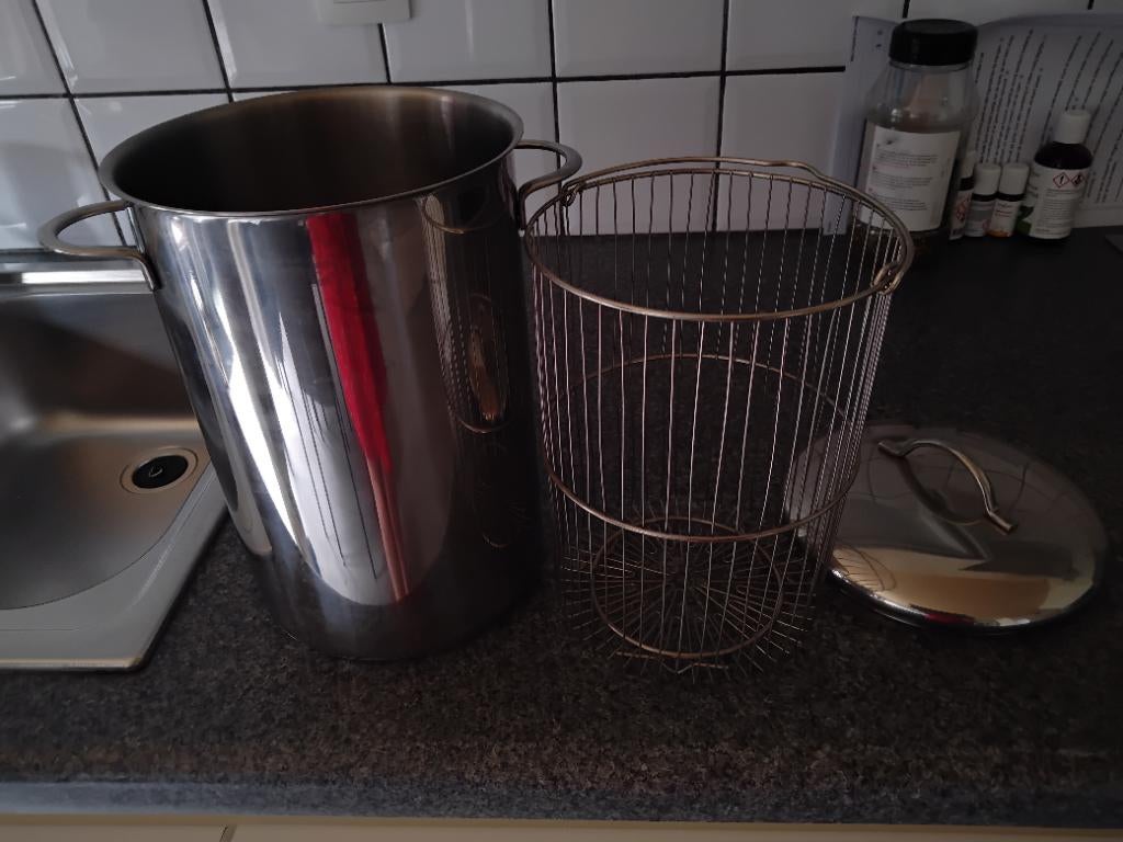 Aspergekookpot, Ophalen, Inox, Keramische plaat
