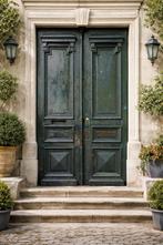 Double porte d’entrée en chêne, Enlèvement, Utilisé, Autres types, Bois