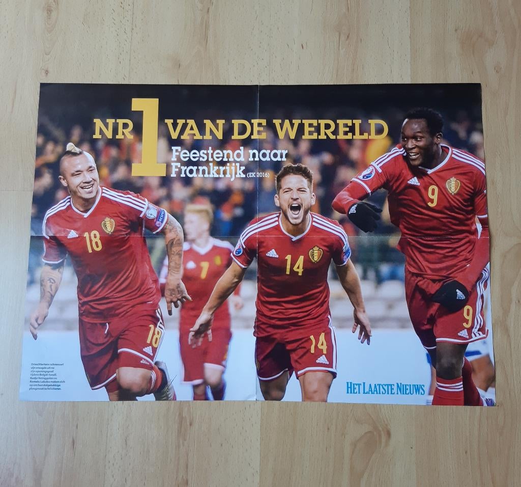Poster Rode Duivels 2016 - Lukaku, Mertens, Naingolan, Collections, Posters & Affiches, Neuf, Enlèvement ou Envoi
