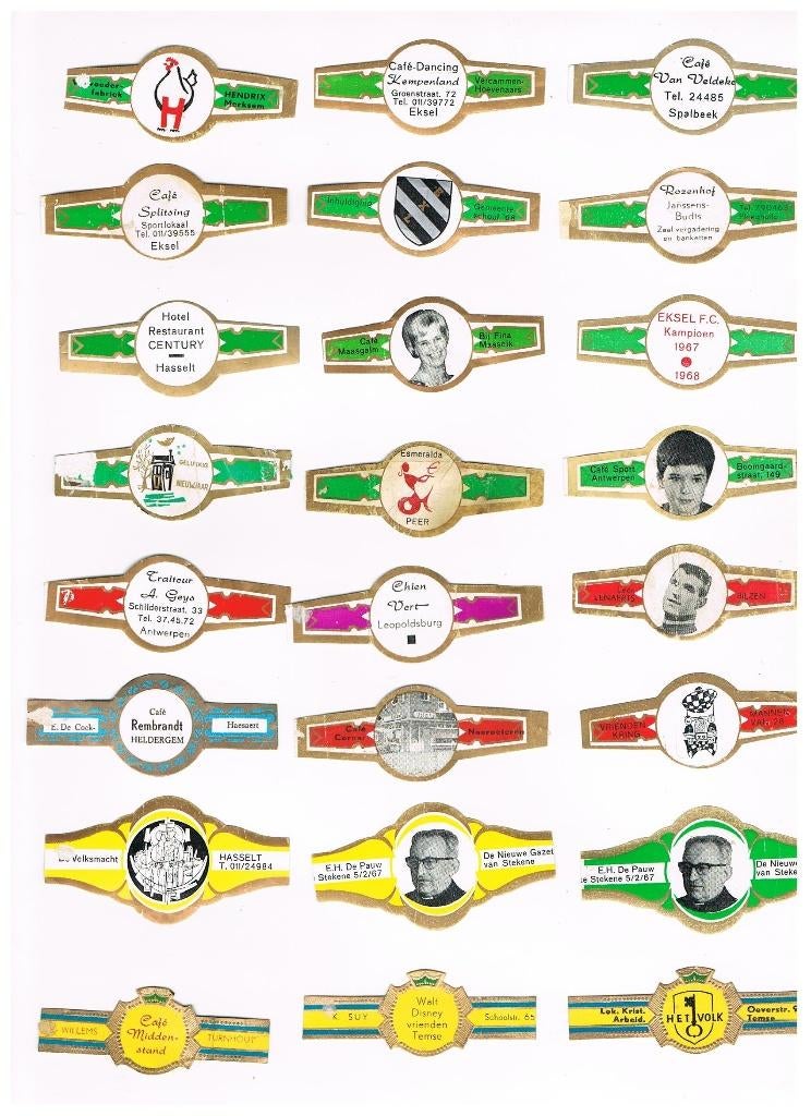 PUBLICITÉ POUR LES GROUPES DE CIGARES, Collections, Articles de fumeurs, Briquets & Boîtes d'allumettes, Envoi, Utilisé, Bagues de cigare