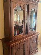 Massieve notelaar vitrine kopie antiek, Huis en Inrichting, Ophalen, Zo goed als nieuw