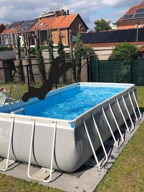 Zwembad 4,8x2,5x1,1m (incl. warmptepomp 5kw + zandfilter), Tuin en Terras, Zwembaden, Gebruikt, Opzetzwembad, 80 tot 120 cm, 400 cm of meer