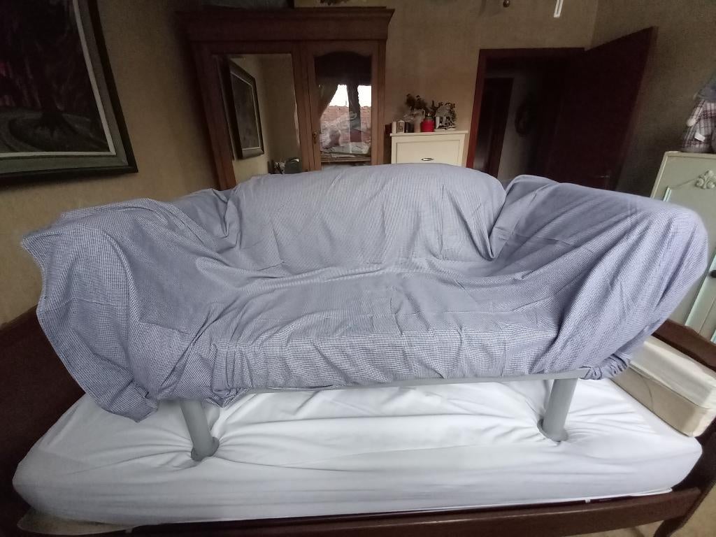 handig plooibaar bed / zetelbed voor 1 persoon, Huis en Inrichting, Slaapkamer | Slaapbanken, Zo goed als nieuw, 80 cm, 190 cm of minder