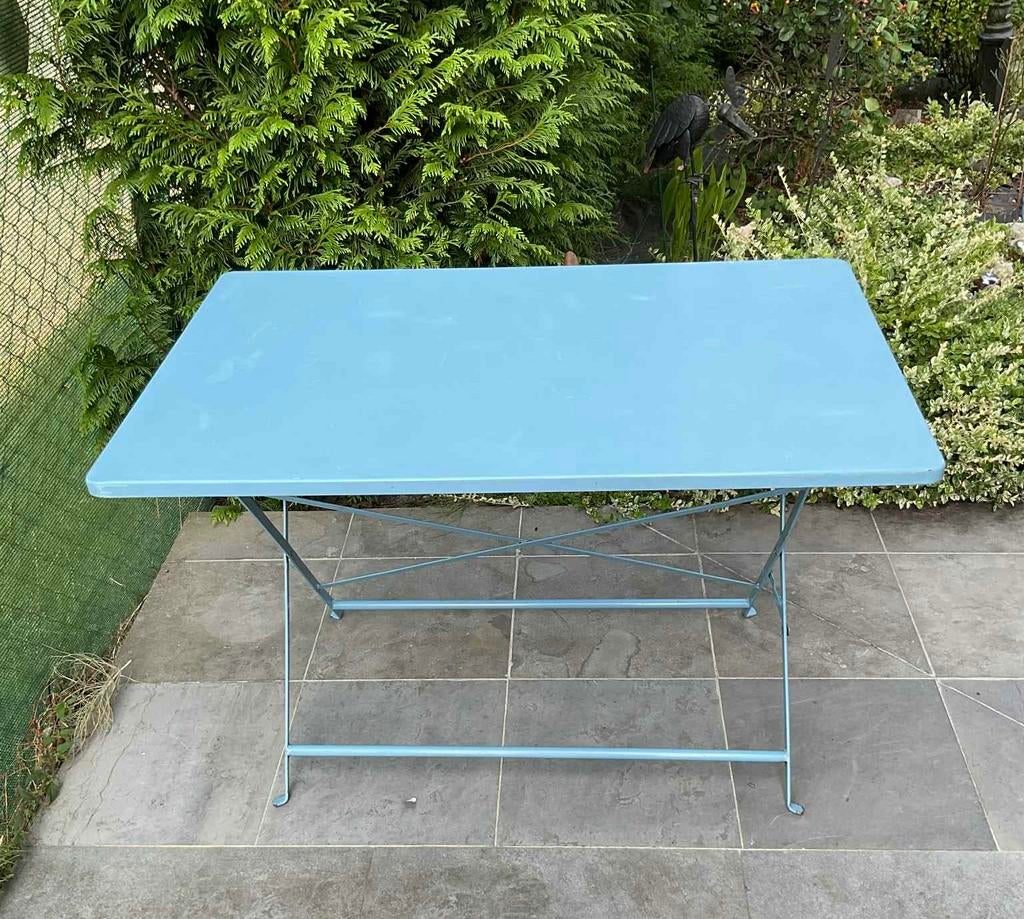 Table de jardin pliable vintage, Jardin & Terrasse, Enlèvement, Utilisé, Rectangulaire, Métal