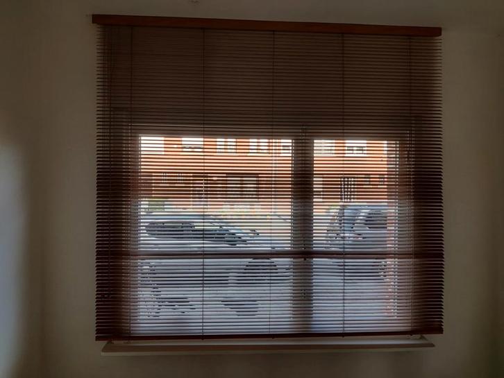 Houten Jaloezie 210x185cm, Huis en Inrichting, Stoffering | Gordijnen en Lamellen, Ophalen