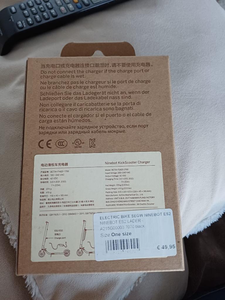 ninebot kickscooter charger, Ophalen, Nieuw, Elektrische step (E-scooter), Ninebot