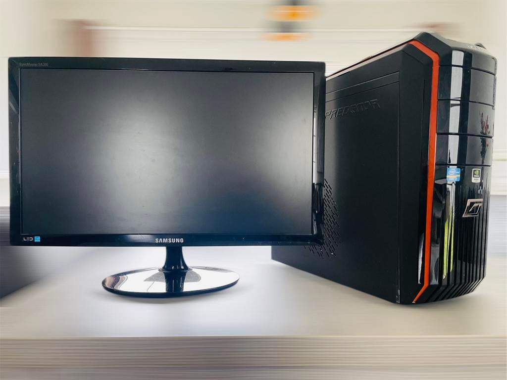 Predator G3610 - Win 10 + Samsung 24” scherm, Computers en Software, Desktop Pc's, Zo goed als nieuw, SSD, Gaming, Ophalen