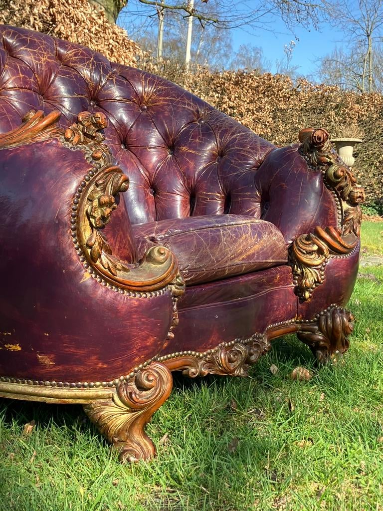 antieke Barok clubfauteuil uniek model, Antiek en Kunst, Ophalen