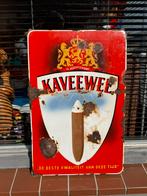Panneau d'affichage en émail ancien KAVEWEE Cigars, Collections, Enlèvement ou Envoi, Utilisé, Panneau publicitaire