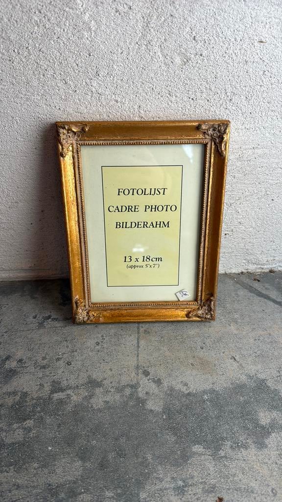 Foto kader 13 x 18cm, Wandhanger, Hout, Ophalen of Verzenden, Goud