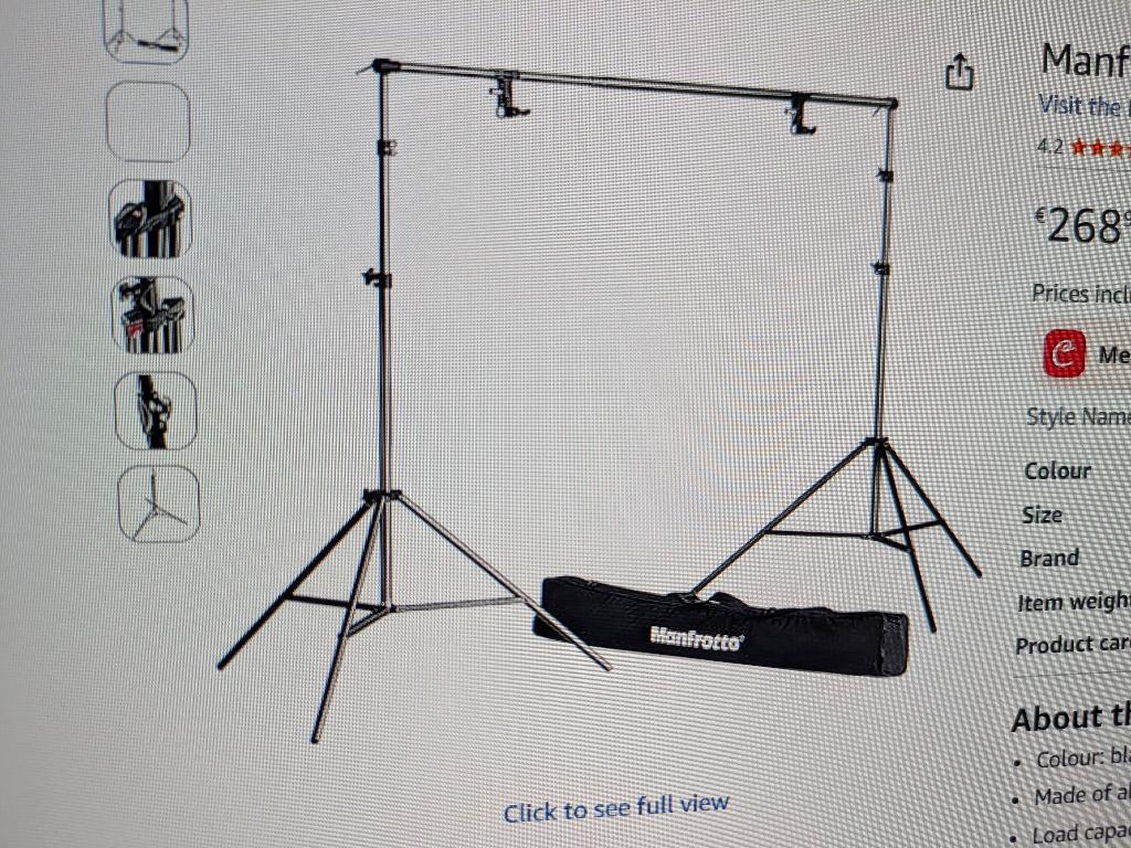 Kit de fond Manfrotto, TV, Hi-fi & Vidéo, Enlèvement, Comme neuf, Autres types