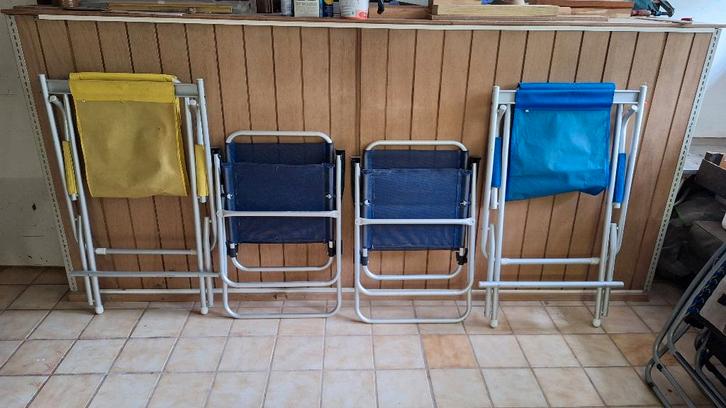 4 kampeerstoeltjes - inklapbaar - aluminium - zeer licht, Caravans en Kamperen, Kampeermeubelen, Gebruikt, Campingstoel, Ophalen