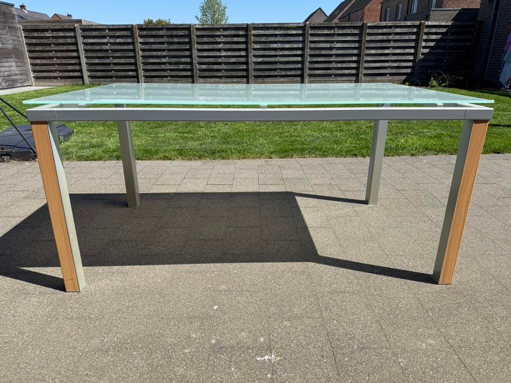 Tafel voor woonkamer, Huis en Inrichting, Tafels | Eettafels, Ophalen, Glas, 50 tot 100 cm, Zo goed als nieuw