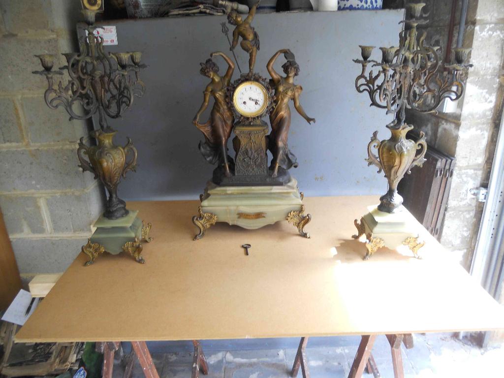 Garniture de cheminée, Antiquités & Art, Antiquités | Horloges, Enlèvement