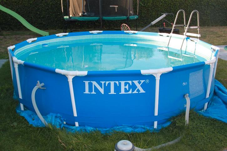 Intex opzetzwembad rond 366 * 76 cm, Tuin en Terras, Zwembaden, Gebruikt, Opzetzwembad, Minder dan 80 cm, 200 tot 400 cm, 300 cm of meer
