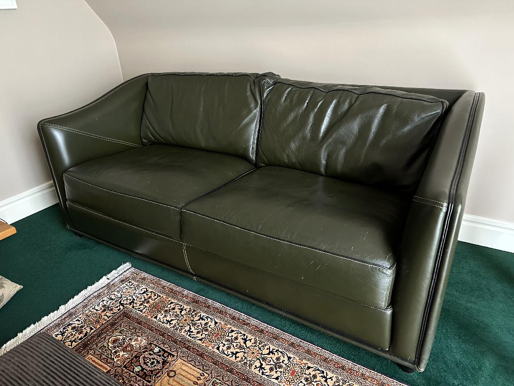 Leder bank, 75 à 100 cm, Enlèvement, Utilisé, 150 à 200 cm