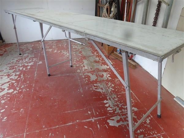 Opvouwbare Plaktafel (Aluminium), Huis en Inrichting, Tafels | Eettafels, Ophalen, Gebruikt, Rechthoekig, Metaal