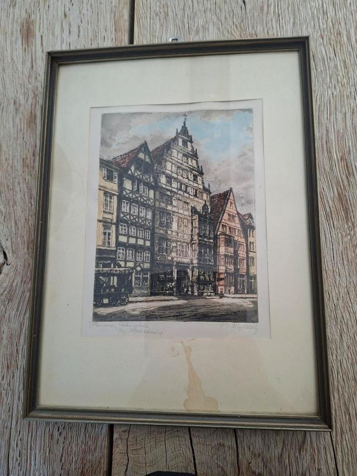 Originele ets Willy Scholz, Antiek en Kunst, Kunst | Tekeningen en Fotografie, Ophalen