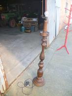 HOOGE STAANDE HOUTEN LAMPADAIRE, Antiek en Kunst, Ophalen