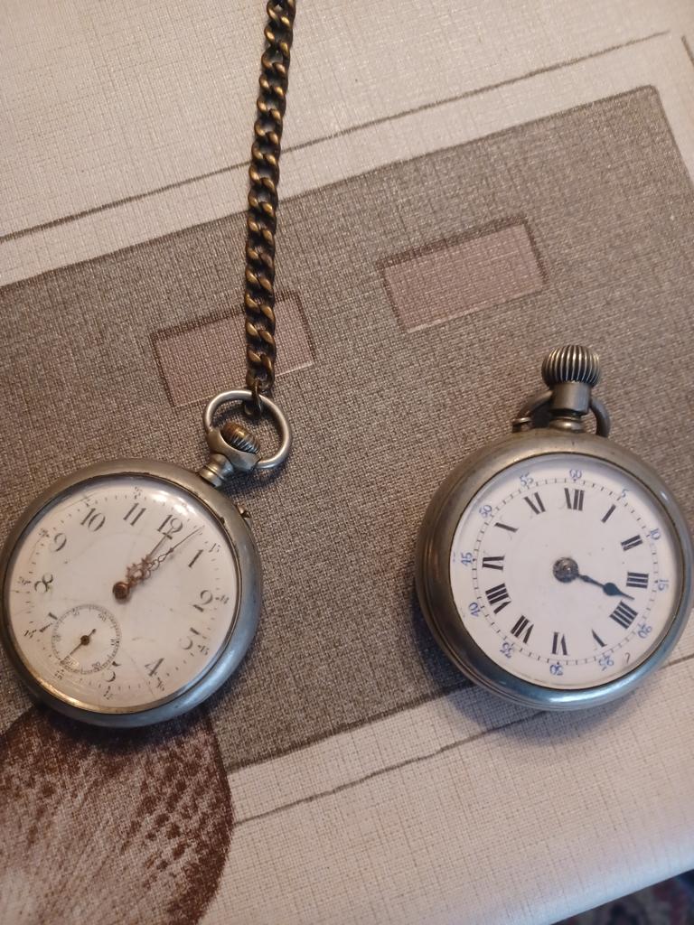 2 montres de poche, 1 Iron Road 30 ans service, années 1930, Collections, Enlèvement
