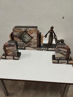 Prachtig Art Deco marmeren klokstel in de stijl van Chiparus, Antiek en Kunst, Antiek | Klokken, Ophalen of Verzenden