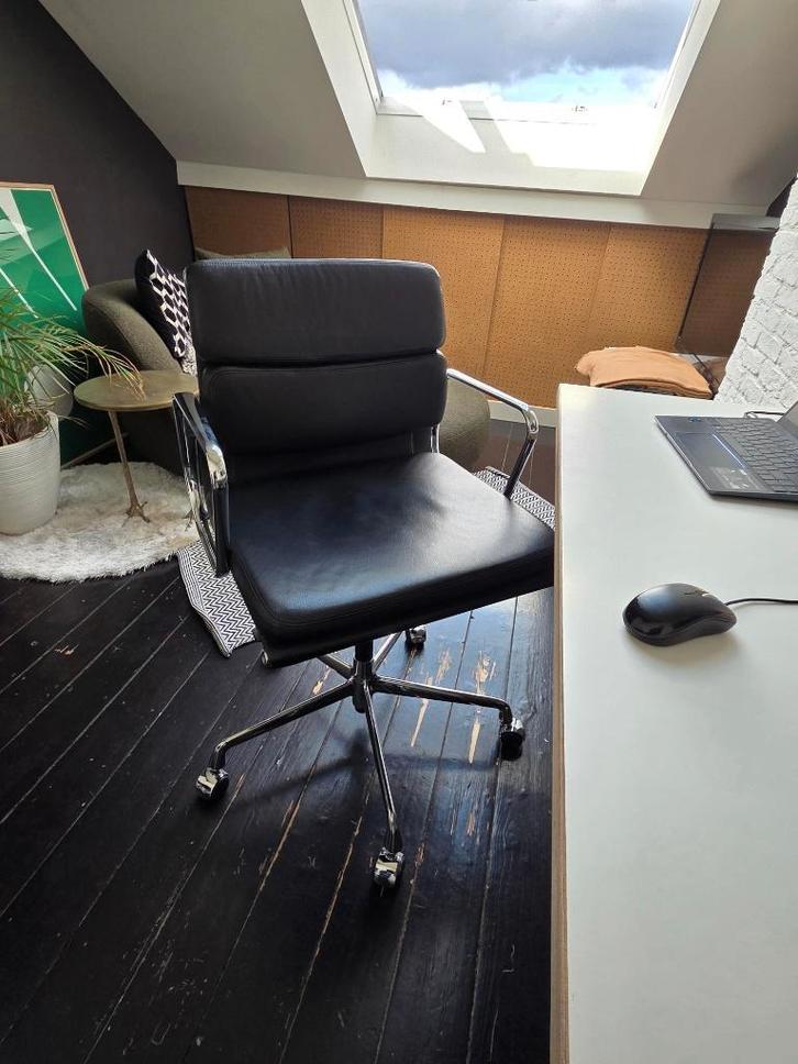 Vitra Eames 217 Zwart Lederen Bureaustoel, Maison & Meubles, Chaises de bureau, Comme neuf, Chaise de bureau, Noir, Enlèvement