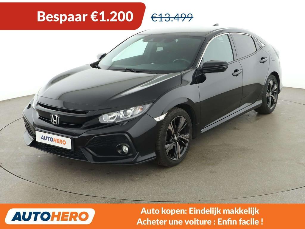 Honda Civic 1.0 VTEC Elegance (bj 2017), Auto's, Honda, Voorwielaandrijving, Stof, Gebruikt, Zwart